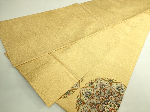 平和屋本店●極上　明綴れ　太鼓柄袋帯　正倉院花文　金糸　逸品　DZAB7306kh6