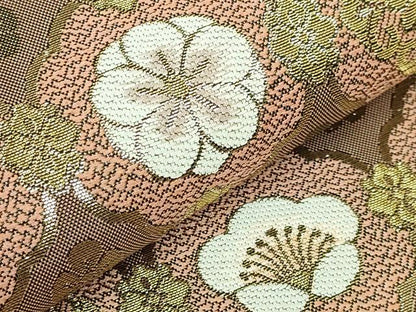 平和屋本店●極上　1897年創業　名門岡野　本場筑前博多織　千年工房　両面　全通柄袋帯　飛梅伝説　金糸　証紙付き　逸品　DZAB7308kh6