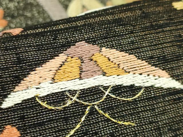 平和屋本店●極上　中国人間国宝　将雪英　太鼓柄袋帯　総刺繍　宝尽くし　金糸　逸品　DZAB7309kh6