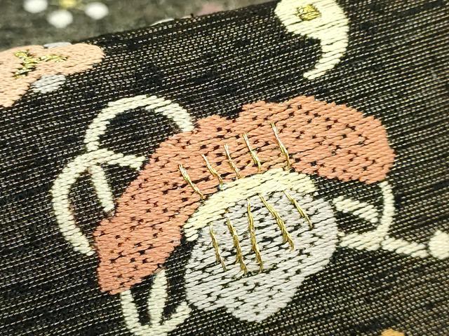 平和屋本店●極上　中国人間国宝　将雪英　太鼓柄袋帯　総刺繍　宝尽くし　金糸　逸品　DZAB7309kh6