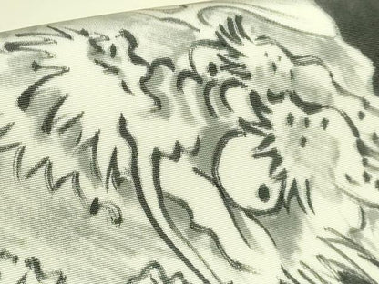 平和屋着物●極上　塩瀬　九寸名古屋帯　手描き　龍　逸品　DZAB7310kh6