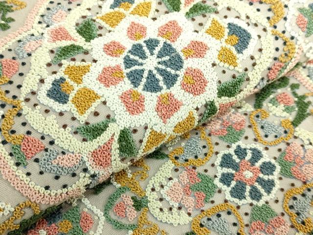 平和屋本店●最高級　中国三大刺繍　相良刺繍　総刺繍　袋帯　正倉院花文　逸品　DZAB7316kh6