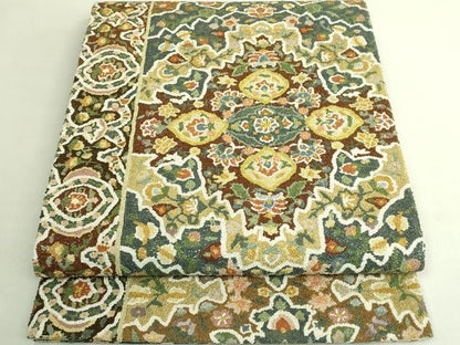 平和屋本店●最高級　中国三大刺繍　総相良刺繍　総刺繍　袋帯　200万粒　総詰め　正倉院花文　金糸　逸品　未使用　DZAB7336kh6