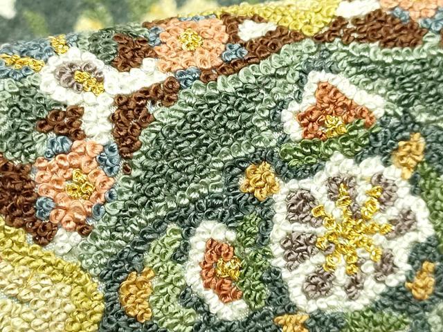 平和屋本店●最高級　中国三大刺繍　総相良刺繍　総刺繍　袋帯　200万粒　総詰め　正倉院花文　金糸　逸品　未使用　DZAB7336kh6