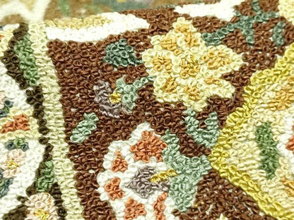 平和屋本店●最高級　中国三大刺繍　総相良刺繍　総刺繍　袋帯　200万粒　総詰め　正倉院花文　金糸　逸品　未使用　DZAB7336kh6