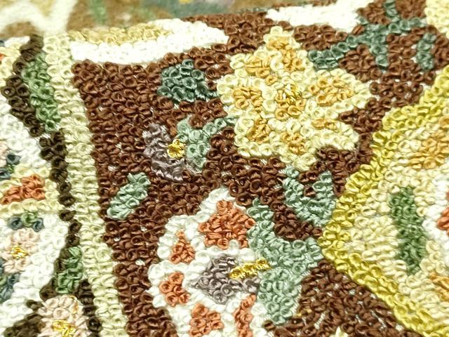 平和屋本店●最高級　中国三大刺繍　総相良刺繍　総刺繍　袋帯　200万粒　総詰め　正倉院花文　金糸　逸品　未使用　DZAB7336kh6
