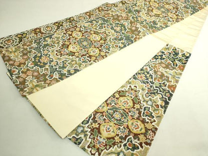 平和屋本店●最高級　中国三大刺繍　総相良刺繍　総刺繍　袋帯　200万粒　総詰め　正倉院花文　金糸　逸品　未使用　DZAB7336kh6
