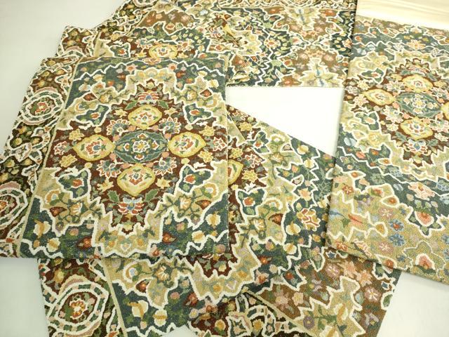 平和屋本店●最高級　中国三大刺繍　総相良刺繍　総刺繍　袋帯　200万粒　総詰め　正倉院花文　金糸　逸品　未使用　DZAB7336kh6