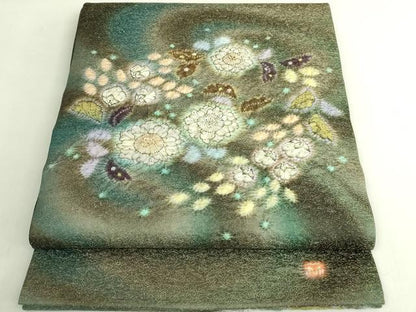 平和屋本店●極上　久保田一竹　幻の辻が花　太鼓柄袋帯　金通し地　逸品　DZAB7343kh6