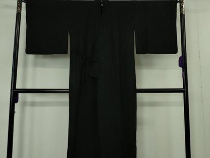 平和屋着物∞極上　道中着　スリーシーズン　春夏秋　塵除け　ロング丈　花唐草紋紗　黒地　逸品　DZAB7355kh6