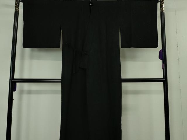 平和屋着物∞極上　道中着　スリーシーズン　春夏秋　塵除け　ロング丈　花唐草紋紗　黒地　逸品　DZAB7355kh6