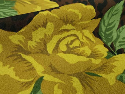 平和屋着物●極上　撫松庵　小紋　袷　薔薇　豹柄　黒地　洗える着物　逸品　DZAB7359kh6