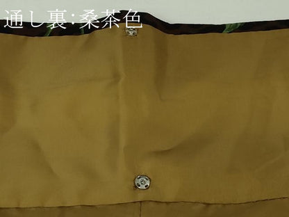平和屋着物●極上　撫松庵　小紋　袷　薔薇　豹柄　黒地　洗える着物　逸品　DZAB7359kh6