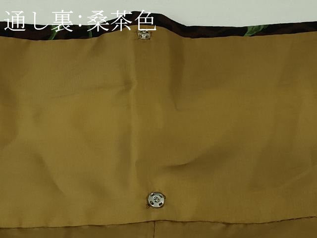 平和屋着物●極上　撫松庵　小紋　袷　薔薇　豹柄　黒地　洗える着物　逸品　DZAB7359kh6