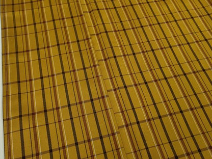 平和屋本店●希少　本場黄八丈　足高貴　紬　格子　逸品　未使用　DZAB7363kh6