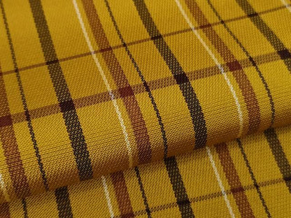 平和屋本店●希少　本場黄八丈　足高貴　紬　格子　逸品　未使用　DZAB7363kh6
