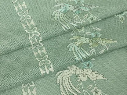 平和屋本店＊極上　夏物　訪問着　総刺繍　紗　花鳥間道　柳鼠色地　銀糸　逸品　DZAB7367kh6
