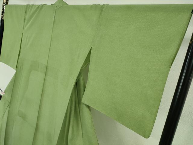 平和屋本店＊極上　夏物　人間国宝　小宮康孝　江戸小紋　絽　両面染　淡萌黄色×白　逸品　DZAB7368kh6