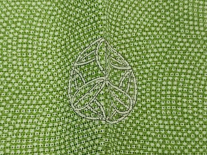 平和屋本店＊極上　夏物　人間国宝　小宮康孝　江戸小紋　絽　両面染　淡萌黄色×白　逸品　DZAB7368kh6