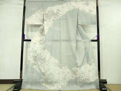 平和屋本店＊極上　夏物　訪問着　紗紬　風景吉祥花文　金彩　ロング丈　逸品　DZAB7369kh6