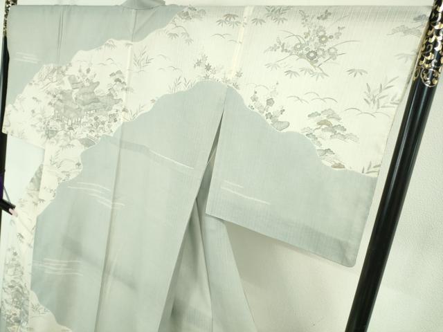 平和屋本店＊極上　夏物　訪問着　紗紬　風景吉祥花文　金彩　ロング丈　逸品　DZAB7369kh6