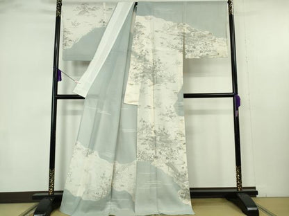 平和屋本店＊極上　夏物　訪問着　紗紬　風景吉祥花文　金彩　ロング丈　逸品　DZAB7369kh6