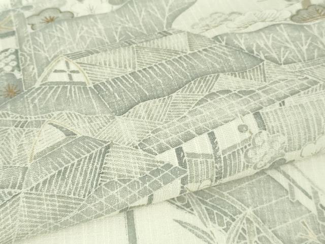平和屋本店＊極上　夏物　訪問着　紗紬　風景吉祥花文　金彩　ロング丈　逸品　DZAB7369kh6