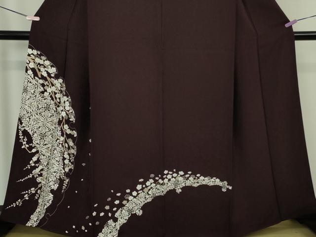 平和屋本店●極上　訪問着　総刺繍　雪輪　吉祥花文　紫黒色地　金糸　まるやま扱い　逸品　DZAB7371kh6