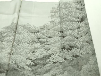 平和屋本店●極上　琉染の創設者　山岡古都　水墨書　訪問着　雑木葉　逸品　DZAB7379kh6