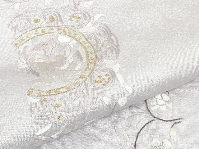 平和屋本店●極上　山口美術織物 皇室 伊勢神宮御用 西陣織　訪問着　総刺繍　鳥獣花唐草文　桜鼠色地　金銀糸　逸品　未使用　DZAB7380kh6
