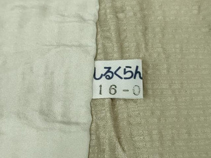 平和屋本店▽極上　キモノデザイナー　斉藤上太郎　訪問着　単衣　花唐草文　練色地　逸品　DZAB7381kh6