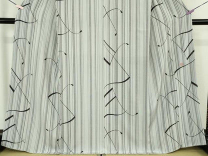 平和屋本店●極上　日本のお笑いタレント　俳優　画家　書家　片岡鶴太郎　訪問着　花音色　音符　縞　逸品　DZAB7384kh6