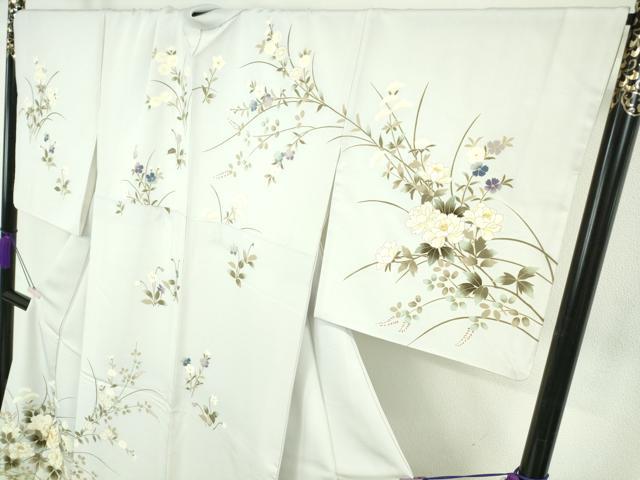 平和屋本店●極上　訪問着　駒刺繍　枝花文　月白色地　金彩　ロング丈　逸品　DZAB7387kh6