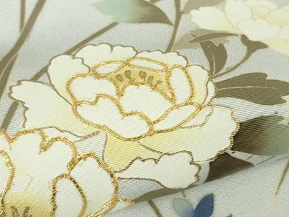 平和屋本店●極上　訪問着　駒刺繍　枝花文　月白色地　金彩　ロング丈　逸品　DZAB7387kh6