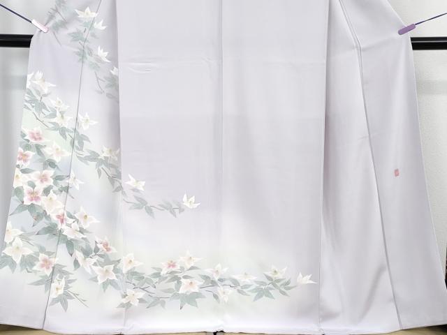 平和屋本店●極上　本場加賀友禅作家　杉浦伸 　訪問着　枝花文　白藤色地　暈し染め　逸品　未使用　DZAB7388kh6