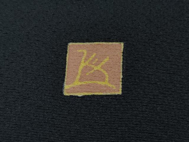 平和屋本店●極上　男性　訪問着　キングサイズ　作家物　風神雷神　黒地　逸品　DZAB7393kh6