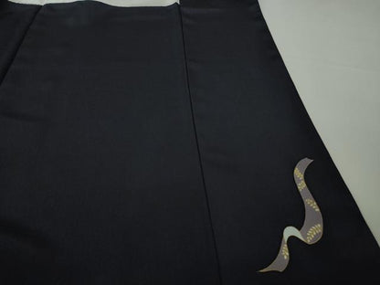 平和屋本店●極上　男性　訪問着　キングサイズ　作家物　風神雷神　黒地　逸品　DZAB7393kh6