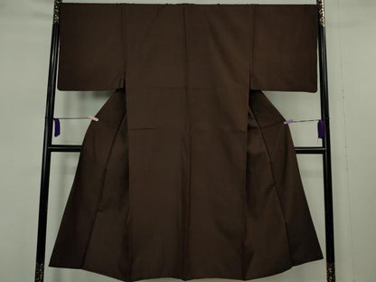平和屋本店●希少　男性　本場黄八丈　本高貴　紬　格子　逸品　DZAB7398kh6