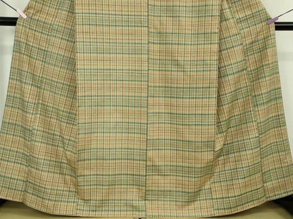 平和屋本店●希少　人間国宝　志村ふくみ　紬　格子　落款有り　ふくみ印　逸品　未使用　DZAB7400kh6