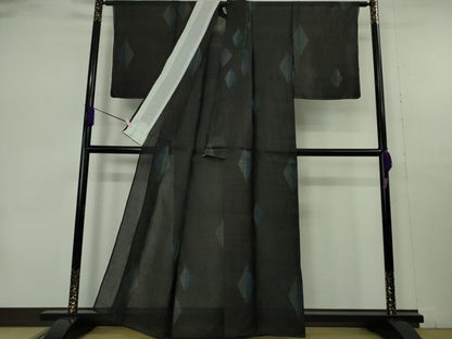 平和屋本店＊極上　夏物　重要無形文化財　本場宮古上布　菱文　苧麻　逸品　未使用　DZAB7404kh6