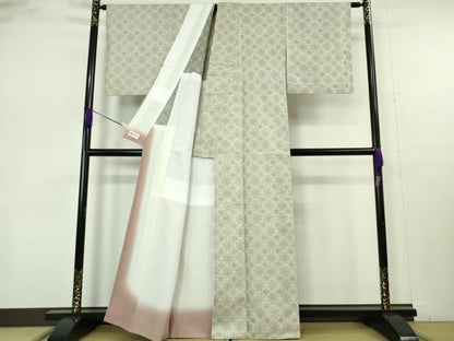 平和屋着物●極上　京西陣　宮田織物　利休好み　お召　胴抜き仕立て　縷紬　やまと誂製　証紙付き　逸品　DZAB7406kh6