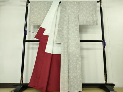 平和屋本店●極上　綿薩摩　東郷織物謹製　手織　160亀甲　麻の葉　逸品　DZAB7409kh6