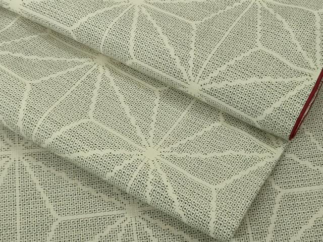 平和屋本店●極上　綿薩摩　東郷織物謹製　手織　160亀甲　麻の葉　逸品　DZAB7409kh6