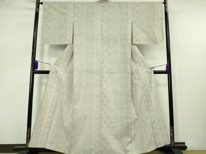 平和屋本店▽極上　綿薩摩　東郷織物謹製　手織　160亀甲　単衣　七宝　麻の葉　亀甲間道　逸品　DZAB7411kh6