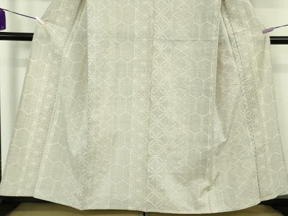 平和屋本店▽極上　綿薩摩　東郷織物謹製　手織　160亀甲　単衣　七宝　麻の葉　亀甲間道　逸品　DZAB7411kh6