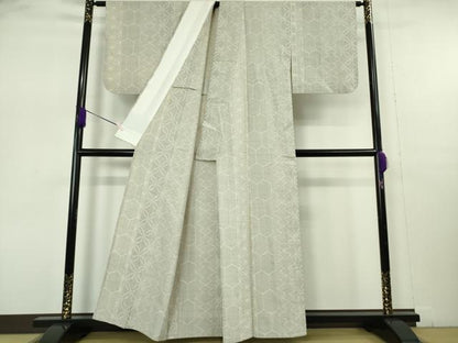 平和屋本店▽極上　綿薩摩　東郷織物謹製　手織　160亀甲　単衣　七宝　麻の葉　亀甲間道　逸品　DZAB7411kh6