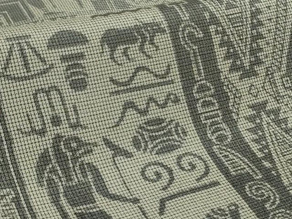 平和屋本店▽極上　本塩沢　訪問着　単衣　エジプト壁画文様　利休白茶色地　染の近江謹製　逸品　DZAB7417kh6