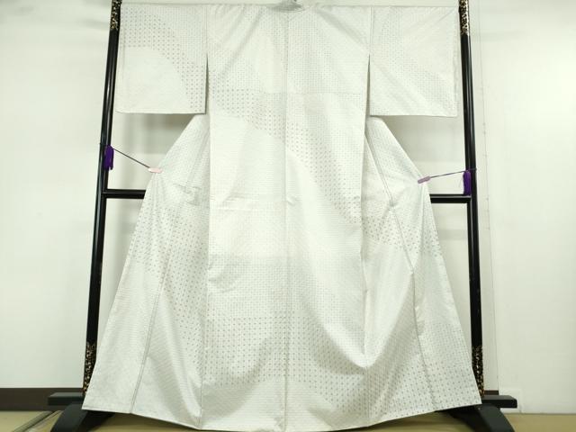 平和屋本店●極上　本場大島紬　白大島　訪問着　刺し子　総刺繍　名物裂　逸品　未使用　DZAB7421kh6