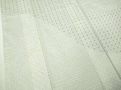 平和屋本店●極上　本場大島紬　白大島　訪問着　刺し子　総刺繍　名物裂　逸品　未使用　DZAB7421kh6