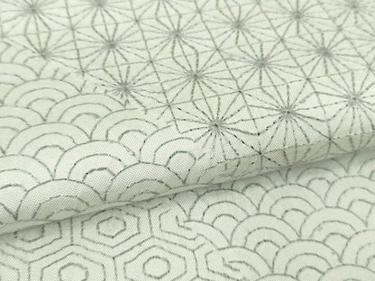 平和屋本店●極上　本場大島紬　白大島　訪問着　刺し子　総刺繍　名物裂　逸品　未使用　DZAB7421kh6